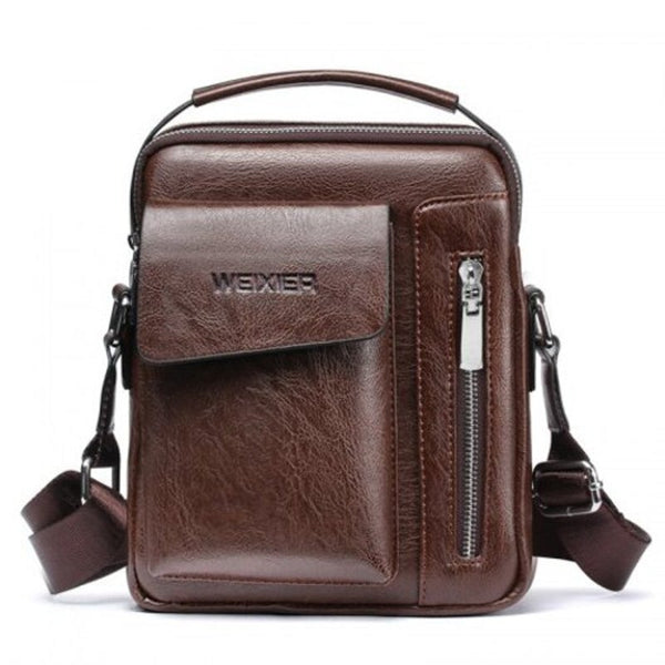 Men Crossbody Bag Leisure Wearable Large Capacity Classic Light Brown