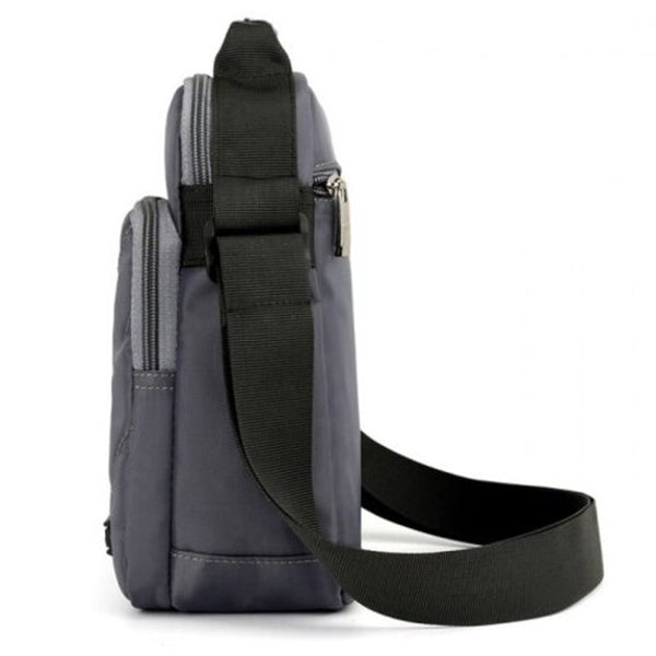 Men's Business Style Crossbody Bag Leisure Stitching Shoulder Pack Battleship Gray