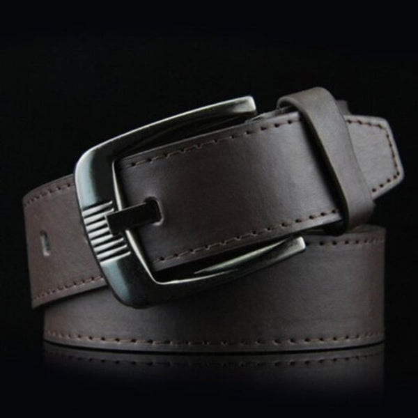 Men's Fashionpin Buckle Beltcasual Solid Color Easy Match Waistband Light Brown