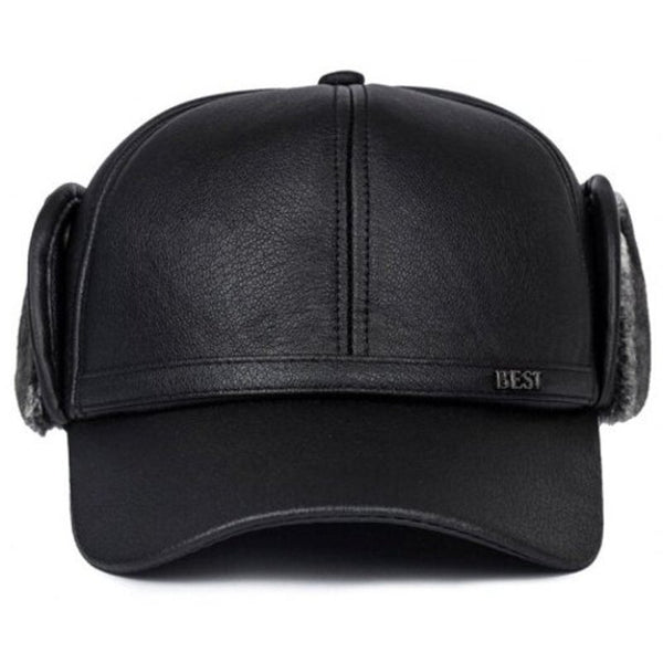 Men's Outdoor Warm Ear Protective Hat Leisure Durable Baseball Cap Gray
