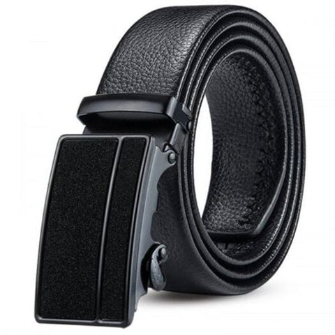 Men's Starry Sky Automatic Buckle Belt Youth Double Edging Coverage Scratch Resistant Waistband Black