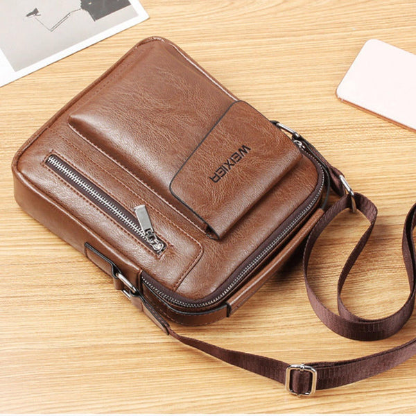 Men Vintage Multifunctional Crossbody Bag Handbag For Outdoor Brown