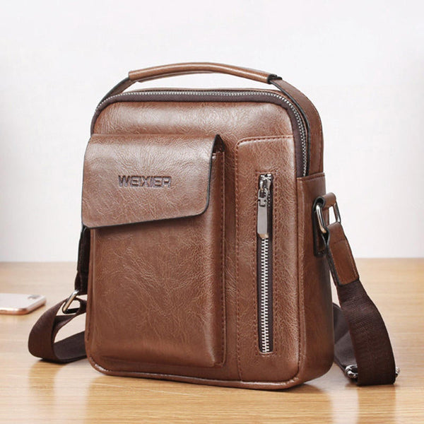 Men Vintage Multifunctional Crossbody Bag Handbag For Outdoor Brown