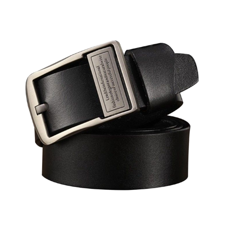 Men's Fashion Casual Leather Jeans Belt Black 125Cm