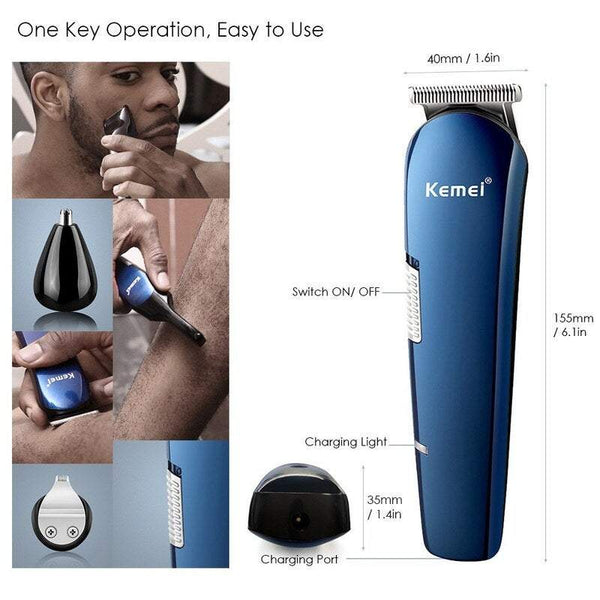 Electric Shavers Men's Grooming Kit Rechargeable Hair Clipper Nose Trimmer Male Styling Set