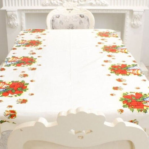 Merry Christmas Rectangular Tablecloth Kitchen Dining Cover Multi A