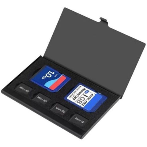 Metal Memory Card Storage Bag Digital Camera Sd Travel Convenient Protection Box Black