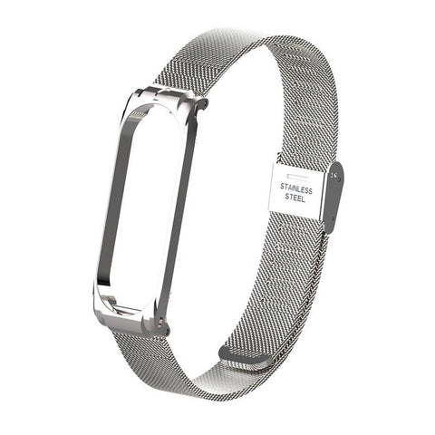 Metal Strap Wristband For Mi Band 3 4 Replacement Silver
