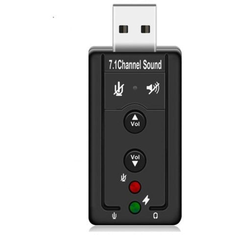 Mini External Usb Sound Card 7.1 Ch Channel 3D Audio Adapter With 3.5Mm Headset Black