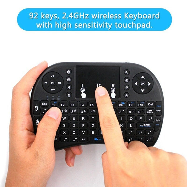 Mini Wireless Keyboard 2.4Ghz With Touchpad Mouse Handheld For Pc Android Tv Box Laptop Black