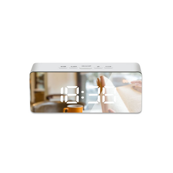 Mirror Alarm Clock Multifunctional Silent Led Digital White