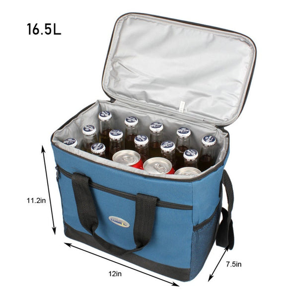 16L Thermal Food Picnic Lunch Bags Cooler Box Portable Multifunction
