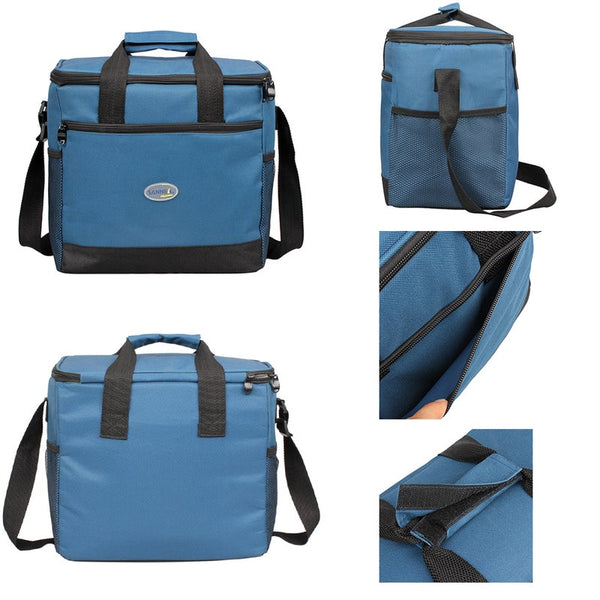 16L Thermal Food Picnic Lunch Bags Cooler Box Portable Multifunction