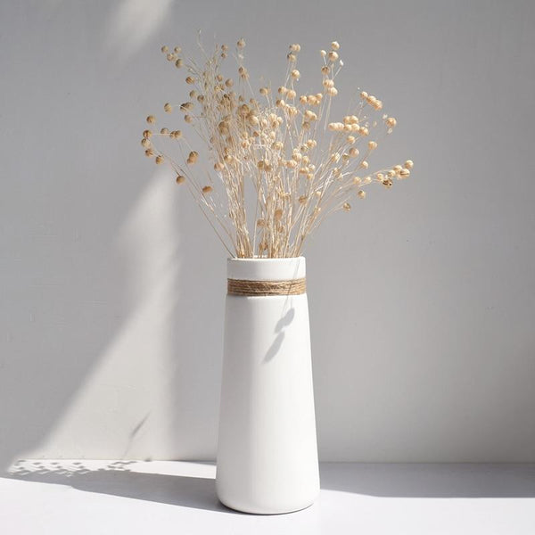Ceramic Matte Vase Nordic White Gold Home Decor