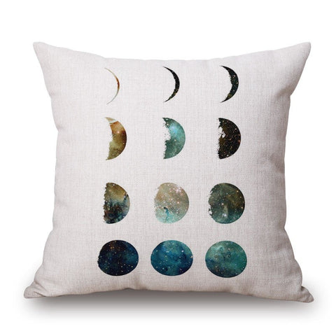 Moon On Cotton Linen Pillow Cover