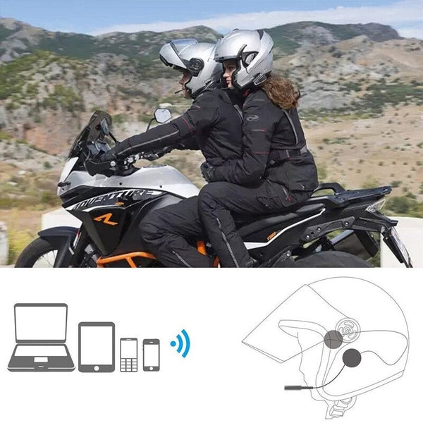 Motorcycle Helmet Headset Bluetooth 5.0Edr Headphones Wireless Earphone Hands Free With Mic Music Call Control Black