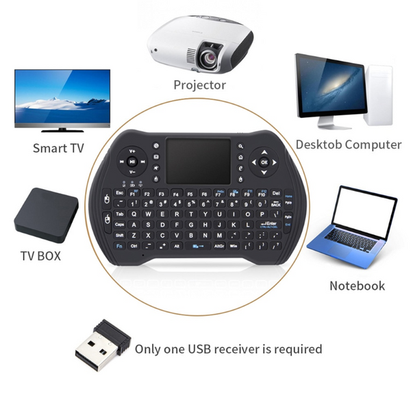 Mt10 Wireless Keyboard Fly Air Mouse For Android Smart Tv Box Pc Black