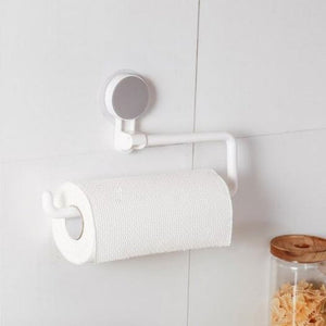 Multi Function 360 Degree Rotating Hanger Towel Toilet Paper Storage Rack Waterproof Elegant Holder Milk White