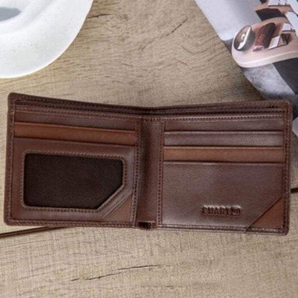 Multi Function Bluetooth Positioning Intelligent Anti Lost Wallet Money Bag Case Brown