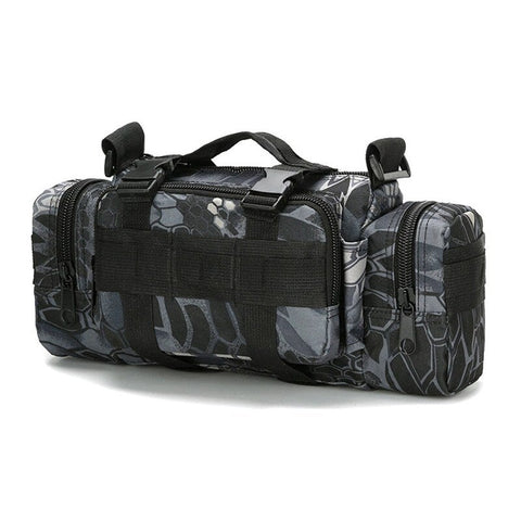 Multifunctional Tactical Waist Bag Outdoor Sports Hiking Black Python Pattern