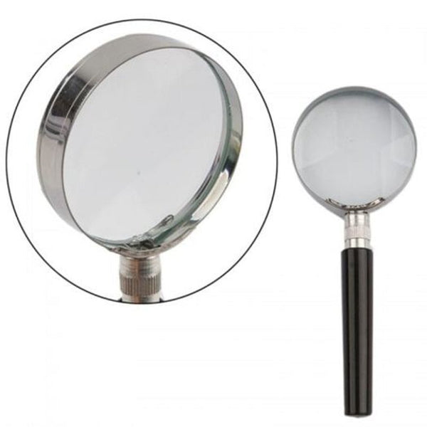 Multifunctional 50Mm Round Glass 6X Magnifier Black
