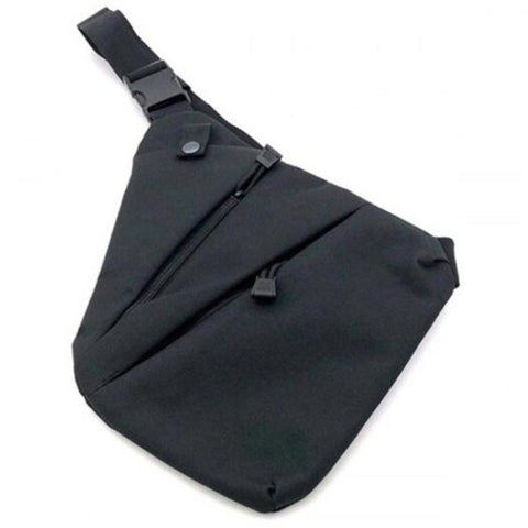 Multifunctional Casual Anti Theft Sports Storage Bag Black Right Shoulder