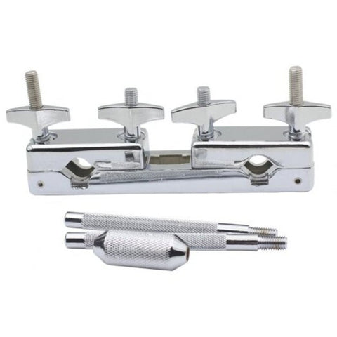 Metal Connecting Clamp Holder Bracket Rod Percussion Drum Set Clip Silver