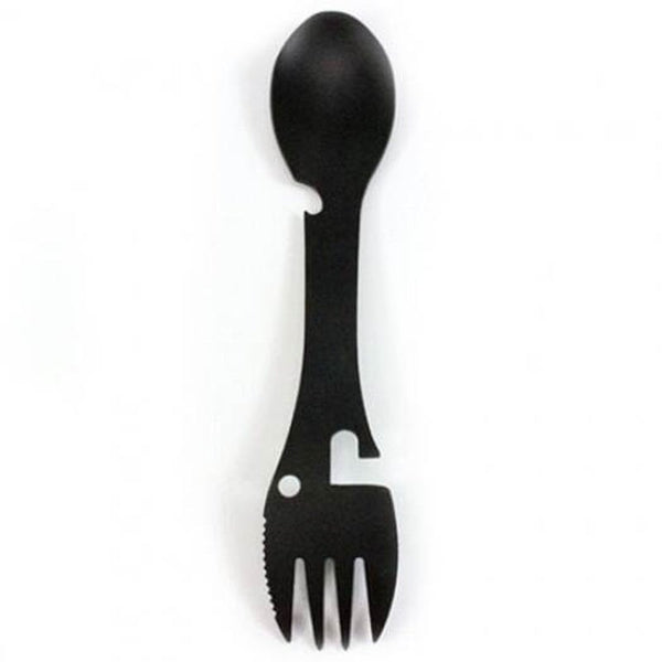 Multifunctional Stainless Steel Fork And Spoon Black