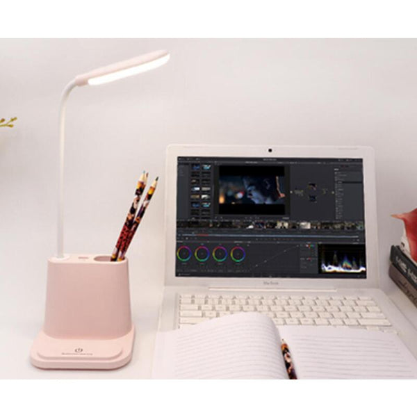 Multifunctional Touch Desk Lamp Student Desktop Eye Protection With Pen Holder Suitable For Office Bedroom Pink