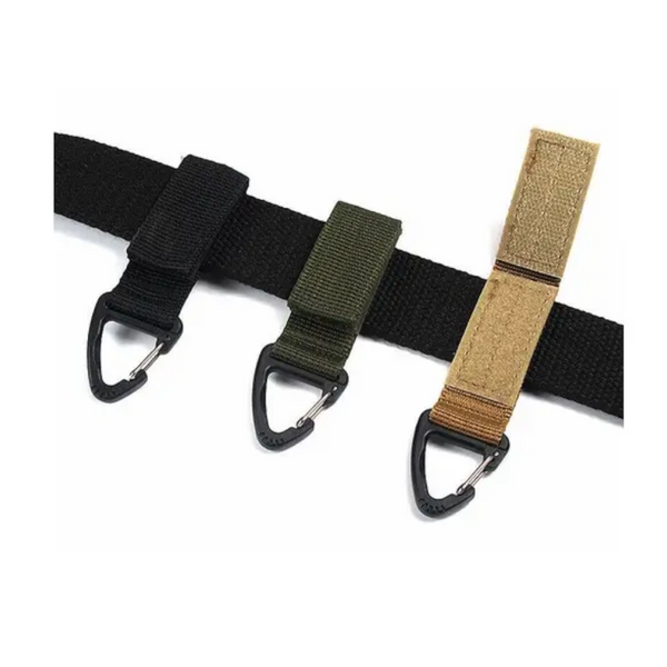 Multifunctional Molle Webbing Belt Clip Carabiner Buckle Backpack Chain Hook Khaki
