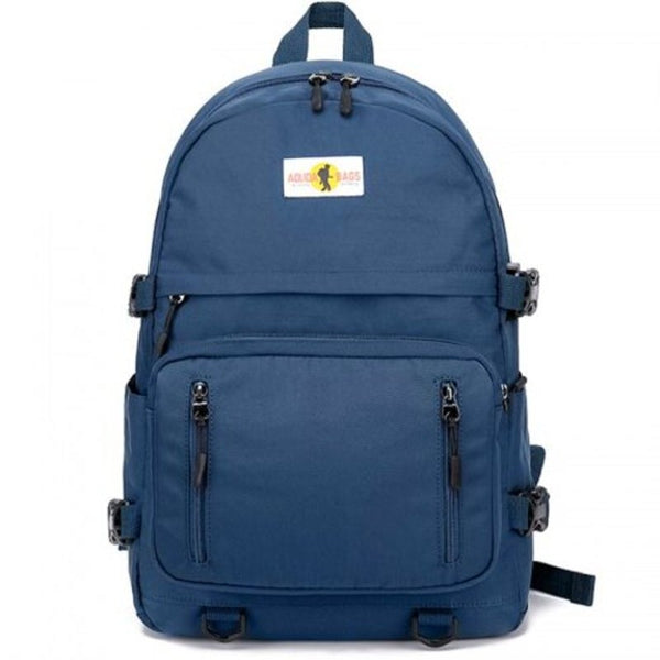 Nylon Schoolbag Backpacks Simple Men's Travel Leisure Bags Blueberry