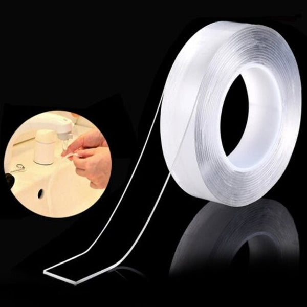 Non Marking Nano Adhesive Double Sided Tape Transparent 1M
