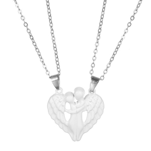 Angel Wings Hug Magnet Love Necklace