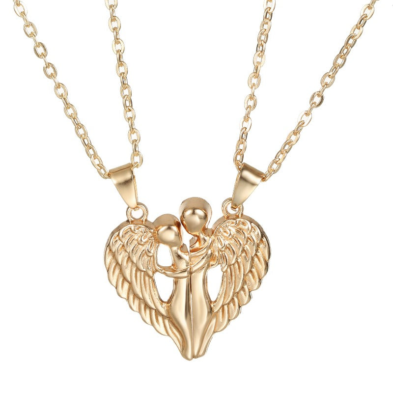 Angel Wings Hug Magnet Love Necklace