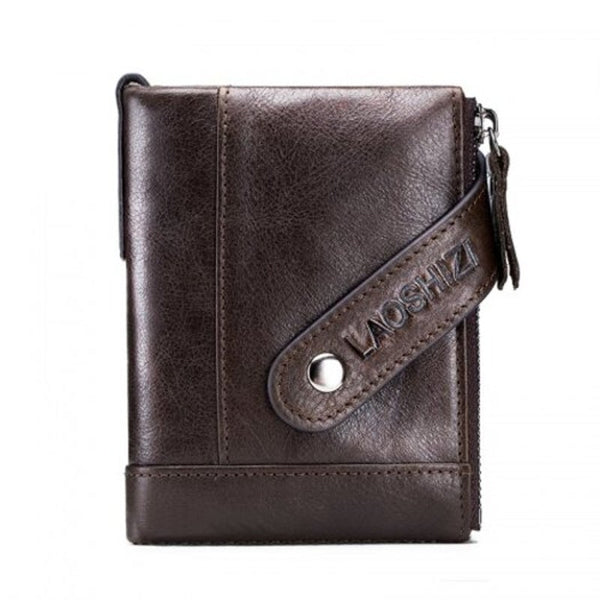 Leather Men's Wallet Money Coin Purse Anti Theft Credit Card Bag Coffee