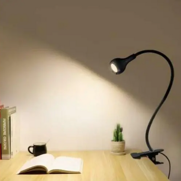 Led Desk Lamp With Clip 1W Flexible Reading Book Light Usb Power Supply Black Warm White