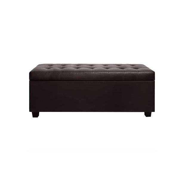 Artiss Storage Ottoman Blanket Box Footstool Leather Stool Chest Toy Brown