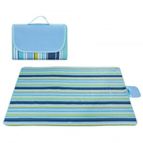 Outdoor Camping Beach Waterproof Foldable Oxford Picnic Blanket Blue 195200Cm