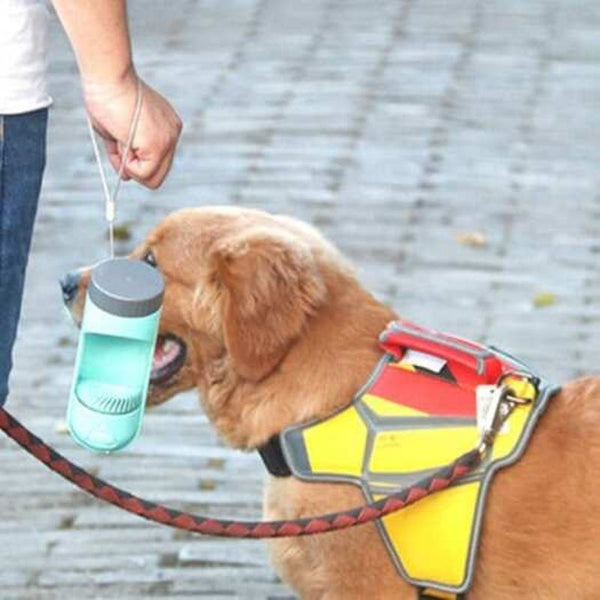 Outdoor Portable Dog Drinking Cup Pet Travel Water Bottle Warm White