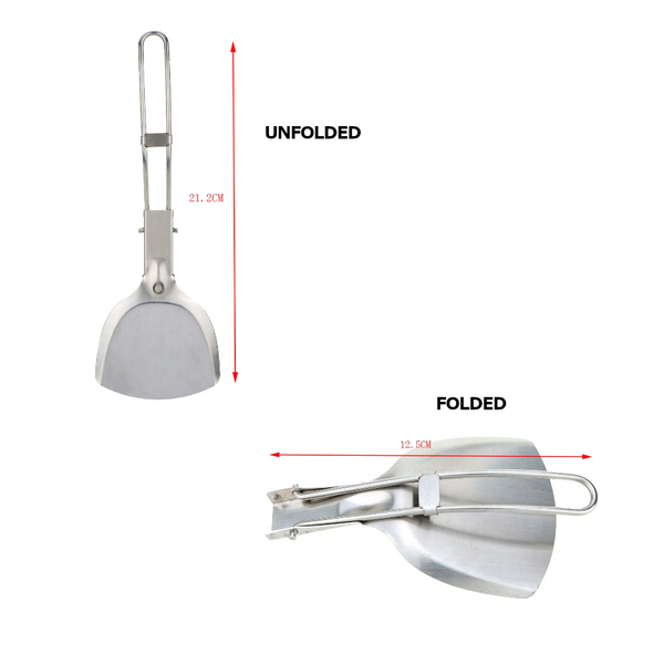 Outdoor Foldable Stainless Steel Picnic Cookware Spatula Camping Supplies