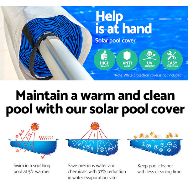 Aquabuddy Pool Cover Solar Blanket Swimming Roller Covers Bubble 8M X 4.2M