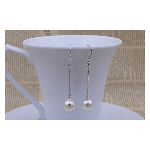 Water Drop Dangle Studs Pearl Earrings Wire Beads