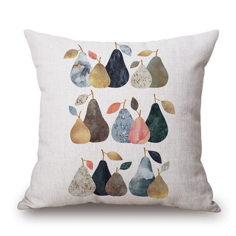 Pears On Cotton Linen Pillow Cover