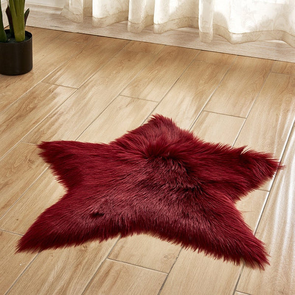 Pentagram Shaped Artificial Wool Fur Soft Plush Rug Carpet Mat Ver 11