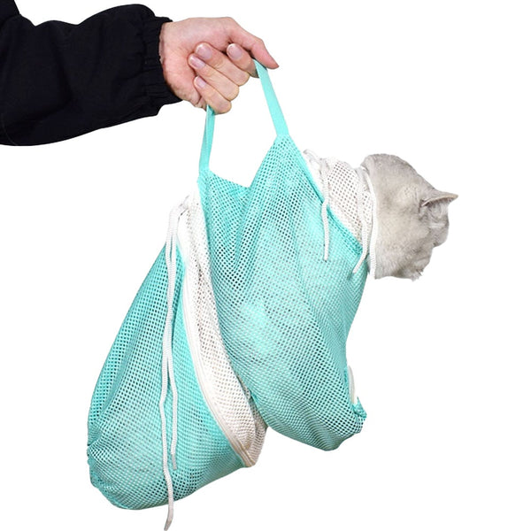 Pet Cat Bathing Bag Mesh Cloth Grooming Supplies Washing Bags