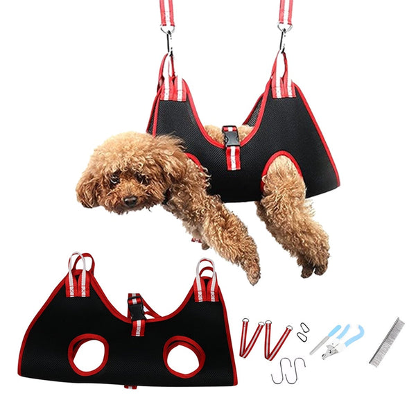 Pet Grooming Hammock Harness Set Helper For Nail Trimming Clipping