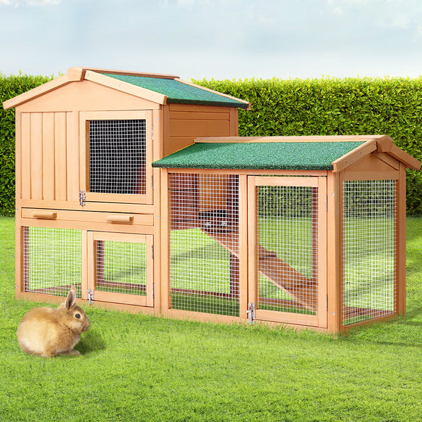 I.Pet Chicken Coop Rabbit Hutch 138Cm Wide Wooden