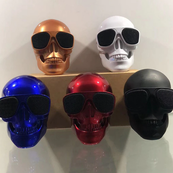 Creative Mini Skull Skeleton Speakers Portable Wireless Bluetooth Gold