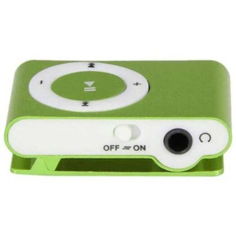 Pocketmp3player 3.5Mm Audio Jack With Back Clip And Micro Sd Card Slot Green