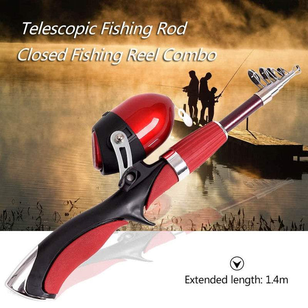 Fishing Reels Portable 1.4M Telescopic Rod And Closed Combo